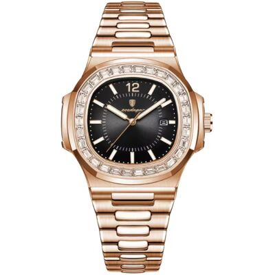 Poedagar Luxe Vierkant Kwarts Horloge - 3 ATM Waterdicht Lichtgevend Herenhorloge Roestvrij Staal - Rose Gold Zwart Poedagar Luxe Vierkant Kwarts Horloge - 3 ATM Waterdicht Lichtgevend Herenhorloge Roestvrij Staal - Rose Gold Zwart