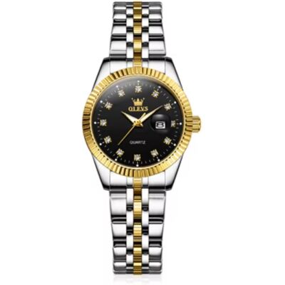 OLEVS 5526 Luxe Kwarts Horloge - 3 ATM Waterdicht Dameshorloge - Goud Zwart OLEVS 5526 Luxe Kwarts Horloge - 3 ATM Waterdicht Dameshorloge - Goud Zwart
