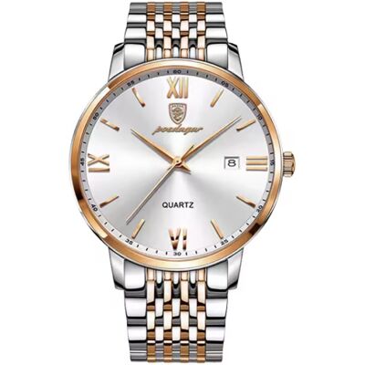 Poedagar Luxe Sport Kwarts Horloge - 3 Bar Waterdicht Lichtgevend Herenhorloge Roestvrij Staal - Rose Gold Wit Poedagar Luxe Sport Kwarts Horloge - 3 Bar Waterdicht Lichtgevend Herenhorloge Roestvrij Staal - Rose Gold Wit