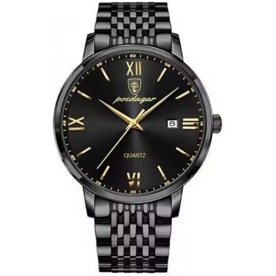 Poedagar Luxe Sport Kwarts Horloge - 3 Bar Waterdicht Lichtgevend Herenhorloge Roestvrij Staal - Zwart Poedagar Luxe Sport Kwarts Horloge - 3 Bar Waterdicht Lichtgevend Herenhorloge Roestvrij Staal - Zwart
