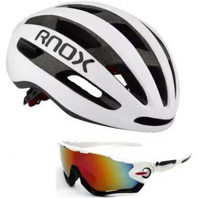 RNOX Ultralichte Fietshelm en Zonnebril - MTB Racefietshelm Fiets Bescherming - Wit RNOX Ultralichte Fietshelm en Zonnebril - MTB Racefietshelm Fiets Bescherming - Wit