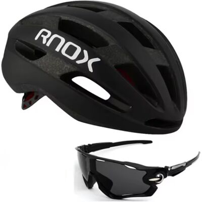 RNOX Ultralichte Fietshelm en Zonnebril - MTB Racefietshelm Fiets Bescherming - Zwart RNOX Ultralichte Fietshelm en Zonnebril - MTB Racefietshelm Fiets Bescherming - Zwart