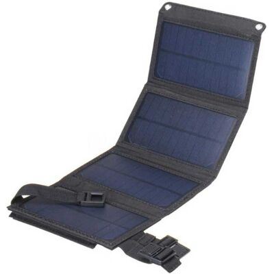 ZYCXEG Solar Oplader met 4 Zonnepanelen 20W - Draagbaar Flexibele Zonne-energie Batterij Lader Zon Zwart ZYCXEG Solar Oplader met 4 Zonnepanelen 20W - Draagbaar Flexibele Zonne-energie Batterij Lader Zon Zwart