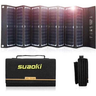 Suaoki Solar Oplader met 9 Zonnepanelen 60W voor Laptops -2 Oplaadpoorten / 10-in-1 Laptop Lader op Zonne-energie Suaoki Solar Oplader met 9 Zonnepanelen 60W voor Laptops -2 Oplaadpoorten / 10-in-1 Laptop Lader op Zonne-energie