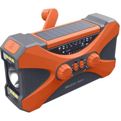 GUB 10.000mAh Powerbank & Radio op Zonne-energie met Dynamo - Ingebouwde Zaklamp - Externe Noodaccu Batterij Oplader Charger - Oranje GUB 10.000mAh Powerbank & Radio op Zonne-energie met Dynamo - Ingebouwde Zaklamp - Externe Noodaccu Batterij Oplader Charger - Oranje