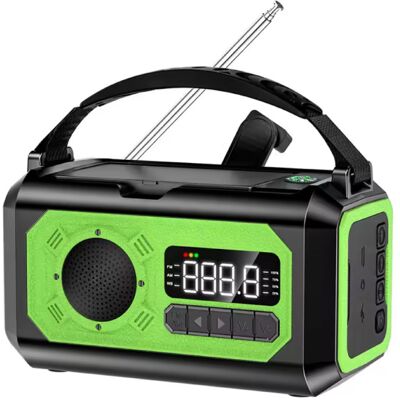 ALLOYSEED 12000mAh Radio Powerbank op Zonne-energie met Dynamo - Ingebouwde Zaklamp - Batterij Oplader Noodradio Ontvanger - Groen ALLOYSEED 12000mAh Radio Powerbank op Zonne-energie met Dynamo - Ingebouwde Zaklamp - Batterij Oplader Noodradio Ontvanger - Groen