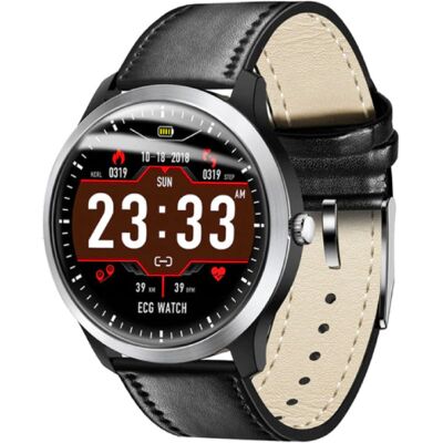 Lemfo N58 Sports Smartwatch ECG+PPG Fitness Sport Activity Tracker Smartphone Horloge iOS Android iPhone Samsung Huawei Zwart Leer Lemfo N58 Sports Smartwatch ECG+PPG Fitness Sport Activity Tracker Smartphone Horloge iOS Android iPhone Samsung Huawei Zwart Leer