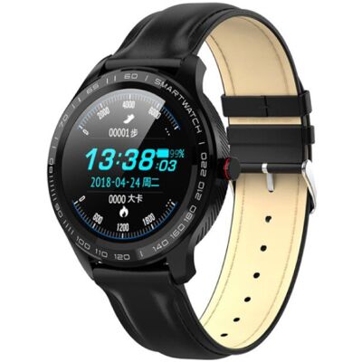 Lokmat Sports Smartwatch Fitness Sport Activity Tracker Smartphone Horloge iOS Android IP68 iPhone Samsung Huawei Zwart Leer Lokmat Sports Smartwatch Fitness Sport Activity Tracker Smartphone Horloge iOS Android IP68 iPhone Samsung Huawei Zwart Leer