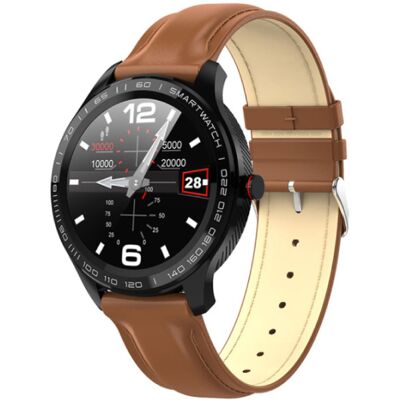 Lokmat L9 Sports Smartwatch Fitness Sport Activity Tracker Smartphone Horloge iOS Android IP68 iPhone Samsung Huawei Bruine Leer Lokmat L9 Sports Smartwatch Fitness Sport Activity Tracker Smartphone Horloge iOS Android IP68 iPhone Samsung Huawei Bruine Leer