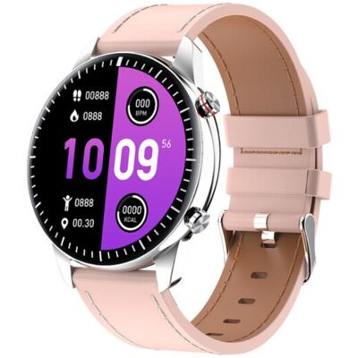 Madococo 2021 Sport Smartwatch - Leren Bandje Fitness Activity Tracker Horloge Android - Roze Madococo 2021 Sport Smartwatch - Leren Bandje Fitness Activity Tracker Horloge Android - Roze