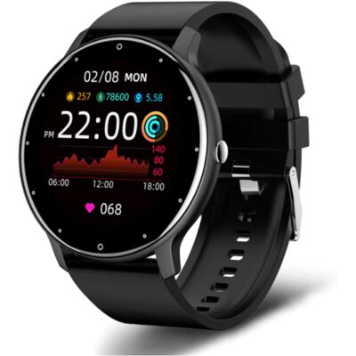Lige 2021 Smartwatch met Hartslagmonitor - Fitness Sport Activity Tracker Siliconen Bandje Horloge iOS Android Zwart Lige 2021 Smartwatch met Hartslagmonitor - Fitness Sport Activity Tracker Siliconen Bandje Horloge iOS Android Zwart