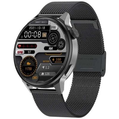 SACOSDING Smartwatch Fitness Sport Activity Tracker Horloge - NFC / ECG / GPS / IP68 - Mesh Bandje Zwart SACOSDING Smartwatch Fitness Sport Activity Tracker Horloge - NFC / ECG / GPS / IP68 - Mesh Bandje Zwart