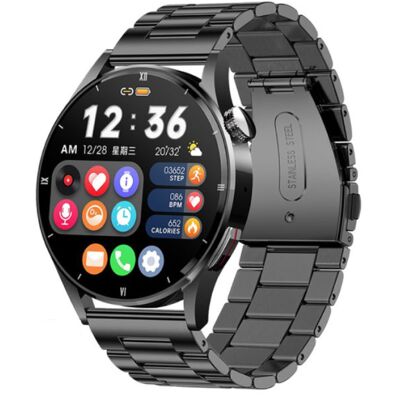 Lige Smartwatch met Lichaamstemperatuur, Bloeddrukmeter en Zuurstofmeter - Fitness Sport Activity Tracker Horloge iOS Android - Metaal Bandje Zwart Lige Smartwatch met Lichaamstemperatuur, Bloeddrukmeter en Zuurstofmeter - Fitness Sport Activity Tracker Horloge iOS Android - Metaal Bandje Zwart