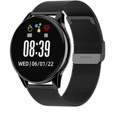 Lige Smartwatch met Hartmonitor en Zuurstofmeter - Fitness Sport Activity Tracker Horloge - Mesh Bandje Zwart Lige Smartwatch met Hartmonitor en Zuurstofmeter - Fitness Sport Activity Tracker Horloge - Mesh Bandje Zwart
