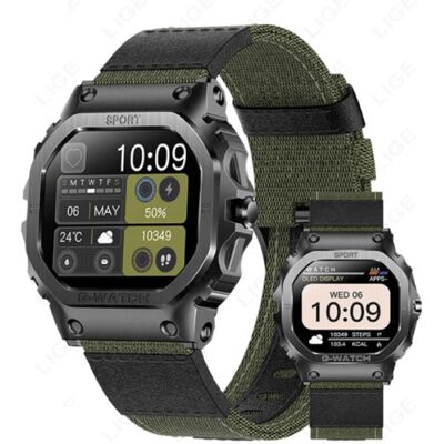 Lige Smartwatch Gezondheid Monitor - Sport Health Tracker Horloge - Gevlochten Bandje - Groen Lige Smartwatch Gezondheid Monitor - Sport Health Tracker Horloge - Gevlochten Bandje - Groen