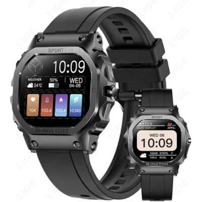 Lige Smartwatch Gezondheid Monitor - Sport Health Tracker Horloge - Silicoon Bandje - Zwart Lige Smartwatch Gezondheid Monitor - Sport Health Tracker Horloge - Silicoon Bandje - Zwart