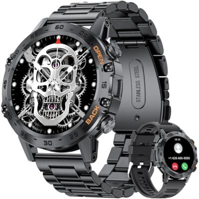 Lige Smartwatch - Gezondheid Monitor Sport Tracker Horloge iOS Android - Staal Bandje - Zwart Lige Smartwatch - Gezondheid Monitor Sport Tracker Horloge iOS Android - Staal Bandje - Zwart