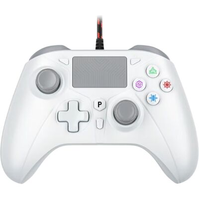 Bonacell Gaming Controller voor PS5 / PS4 / PC - Gamepad Bedraad met Vibratie - Wit Bonacell Gaming Controller voor PS5 / PS4 / PC - Gamepad Bedraad met Vibratie - Wit