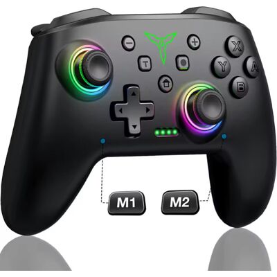 DinoFire RGB Gaming Controller voor Nintendo Switch / PC - Draadloze Bluetooth Gamepad - Zwart DinoFire RGB Gaming Controller voor Nintendo Switch / PC - Draadloze Bluetooth Gamepad - Zwart