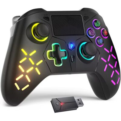 Bonacell RGB Gaming Controller voor PS5 / PS4 / PC - Draadloze Gamepad met Vibratie - Zwart Bonacell RGB Gaming Controller voor PS5 / PS4 / PC - Draadloze Gamepad met Vibratie - Zwart