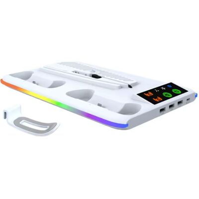 Stuff Certified® RGB Koeling Standaard met Controller Oplaadstation voor PS5/Slim/Pro - Wit Stuff Certified® RGB Koeling Standaard met Controller Oplaadstation voor PS5/Slim/Pro - Wit