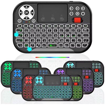 Kebidumei Mini Verlicht Draadloos Toetsenbord - QWERTY 2.4GHz voor Mediaspeler Computer Kebidumei Mini Verlicht Draadloos Toetsenbord - QWERTY 2.4GHz voor Mediaspeler Computer