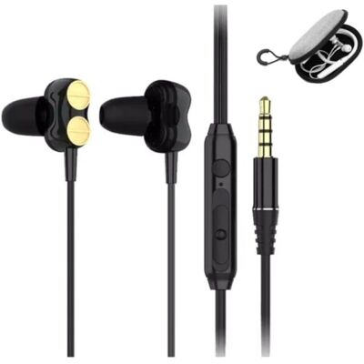 Lenovo H102 Oordopjes met Opbergtasje - Microfoon en Controls - 3.5mm AUX Oortjes Volumebeheer Wired Earphones Oortelefoon Zwart Lenovo H102 Oordopjes met Opbergtasje - Microfoon en Controls - 3.5mm AUX Oortjes Volumebeheer Wired Earphones Oortelefoon Zwart