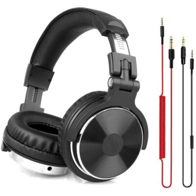 OneOdio Studio Koptelefoon met 6.35mm en 3.5mm AUX Aansluiting - Headset met Microfoon DJ Headphones Zwart OneOdio Studio Koptelefoon met 6.35mm en 3.5mm AUX Aansluiting - Headset met Microfoon DJ Headphones Zwart