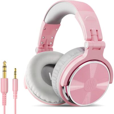 OneOdio Studio Koptelefoon met 6.35mm en 3.5mm AUX Aansluiting - Headset met Microfoon DJ Headphones Roze-Wit OneOdio Studio Koptelefoon met 6.35mm en 3.5mm AUX Aansluiting - Headset met Microfoon DJ Headphones Roze-Wit