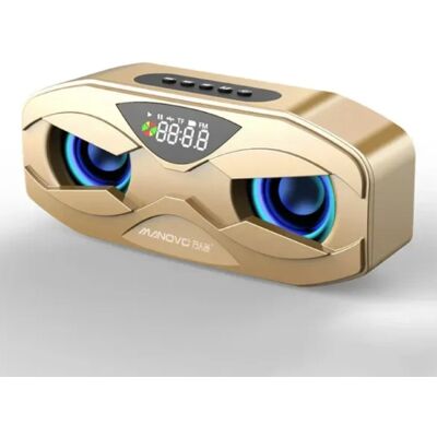 Manovo Draadloze Luidspreker - FM Radio Wekker Bluetooth 5.0 Soundbar - Goud Manovo Draadloze Luidspreker - FM Radio Wekker Bluetooth 5.0 Soundbar - Goud