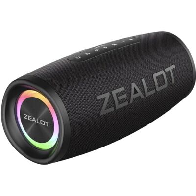 Zealot S56 Bluetooth 5.2 RGB Soundbox - 8000mAh Batterij - 3D HiFi Draadloze Luidspreker - Zwart Zealot S56 Bluetooth 5.2 RGB Soundbox - 8000mAh Batterij - 3D HiFi Draadloze Luidspreker - Zwart