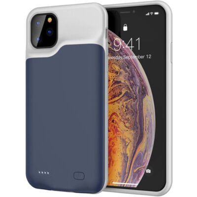 Stuff Certified® iPhone 11 Pro Max Slim Powercase 6000mAh Powerbank Hoesje Oplader Batterij Cover Case Blauw Stuff Certified® iPhone 11 Pro Max Slim Powercase 6000mAh Powerbank Hoesje Oplader Batterij Cover Case Blauw