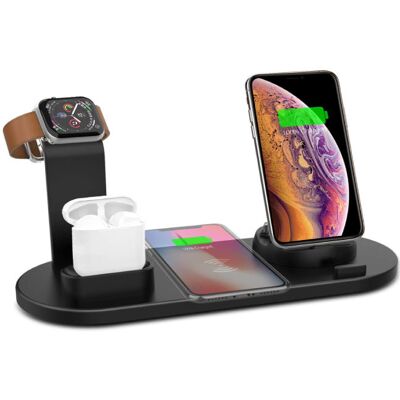 FDGAO 4 in 1 Oplaadstation voor Apple iPhone / iWatch / AirPods - Charging Dock 10W Wireless Pad Zwart FDGAO 4 in 1 Oplaadstation voor Apple iPhone / iWatch / AirPods - Charging Dock 10W Wireless Pad Zwart