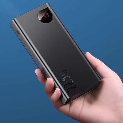 Baseus Powerbank met PD Poort 20.000mAh Triple 3x USB Poort - LED Display Externe Noodaccu Batterij Oplader Charger Zwart Baseus Powerbank met PD Poort 20.000mAh Triple 3x USB Poort - LED Display Externe Noodaccu Batterij Oplader Charger Zwart