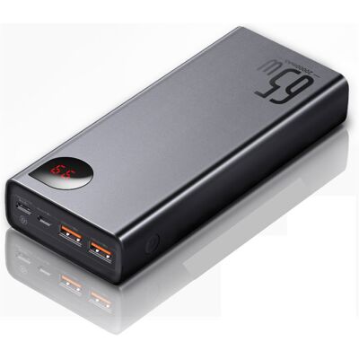 Baseus 65W Powerbank met PD Poort 20.000mAh met 5 USB Poorten - LED Display Externe Noodaccu Batterij Oplader Charger Zwart Baseus 65W Powerbank met PD Poort 20.000mAh met 5 USB Poorten - LED Display Externe Noodaccu Batterij Oplader Charger Zwart