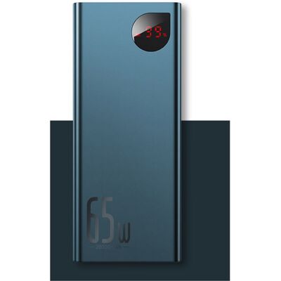 Baseus 65W Powerbank met PD Poort 20.000mAh met 5 USB Poorten - LED Display Externe Noodaccu Batterij Oplader Charger Blauw Baseus 65W Powerbank met PD Poort 20.000mAh met 5 USB Poorten - LED Display Externe Noodaccu Batterij Oplader Charger Blauw