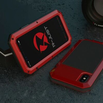 R-JUST iPhone XS 360° Full Body Case Tank Hoesje + Screenprotector - Shockproof Cover Rood R-JUST iPhone XS 360° Full Body Case Tank Hoesje + Screenprotector - Shockproof Cover Rood