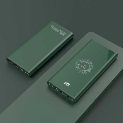 FLOVEME 10.000mAh Draadloze Qi Oplader + Powerbank - Quick Charge 4.0 Noodaccu Batterij Wireless Charger Pad Groen FLOVEME 10.000mAh Draadloze Qi Oplader + Powerbank - Quick Charge 4.0 Noodaccu Batterij Wireless Charger Pad Groen