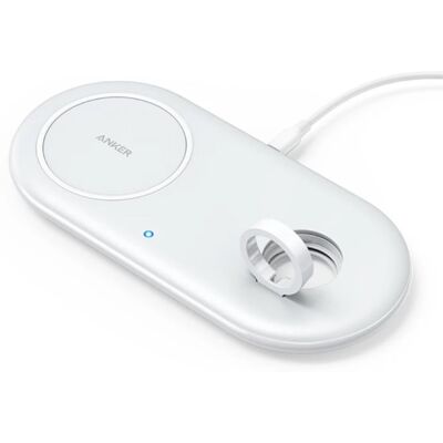 ANKER 2 in 1 Powerwave+ Draadloze Oplader voor Apple iPhone / iWatch / AirPods - Fast Charge Qi Universele Oplader 10W Wireless Charging Pad Wit ANKER 2 in 1 Powerwave+ Draadloze Oplader voor Apple iPhone / iWatch / AirPods - Fast Charge Qi Universele Oplader 10W Wireless Charging Pad Wit