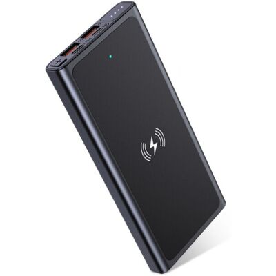Kuulaa 10.000mAh Draadloze Qi Oplader + Powerbank Noodaccu Batterij - PD QC3.0 Wireless Charger Pad Zwart Kuulaa 10.000mAh Draadloze Qi Oplader + Powerbank Noodaccu Batterij - PD QC3.0 Wireless Charger Pad Zwart