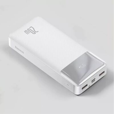 Baseus Powerbank 30.000mAh met 3 Oplaadpoorten - 20W PD Externe Noodaccu LED Display Batterij Oplader Charger Wit Baseus Powerbank 30.000mAh met 3 Oplaadpoorten - 20W PD Externe Noodaccu LED Display Batterij Oplader Charger Wit
