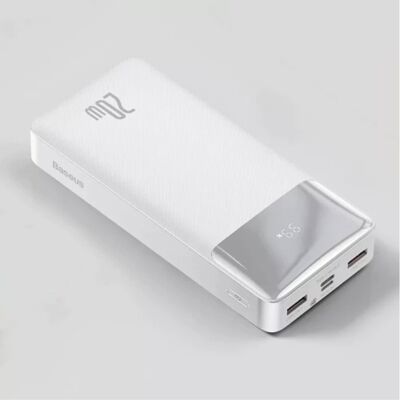 Baseus Powerbank 10.000mAh met 3 Oplaadpoorten - 20W PD Externe Noodaccu LED Display Batterij Oplader Charger Wit Baseus Powerbank 10.000mAh met 3 Oplaadpoorten - 20W PD Externe Noodaccu LED Display Batterij Oplader Charger Wit