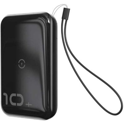 Baseus 10.000mAh Qi Draadloze Oplader & Powerbank - Noodaccu Batterij met LED Scherm Zwart Baseus 10.000mAh Qi Draadloze Oplader & Powerbank - Noodaccu Batterij met LED Scherm Zwart