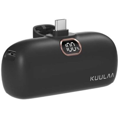 Kuulaa 5000mAh Mini Powerbank voor USB-C - QC / PD Externe Noodaccu Batterij Oplader Zwart Kuulaa 5000mAh Mini Powerbank voor USB-C - QC / PD Externe Noodaccu Batterij Oplader Zwart