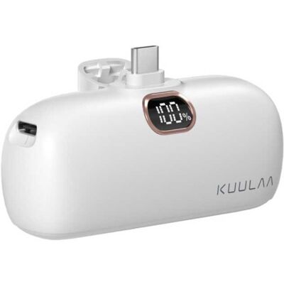 Kuulaa 5000mAh Mini Powerbank voor USB-C - QC / PD Externe Noodaccu Batterij Oplader Wit Kuulaa 5000mAh Mini Powerbank voor USB-C - QC / PD Externe Noodaccu Batterij Oplader Wit