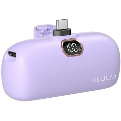 Kuulaa 5000mAh Mini Powerbank voor USB-C - QC / PD Externe Noodaccu Batterij Oplader Paars Kuulaa 5000mAh Mini Powerbank voor USB-C - QC / PD Externe Noodaccu Batterij Oplader Paars