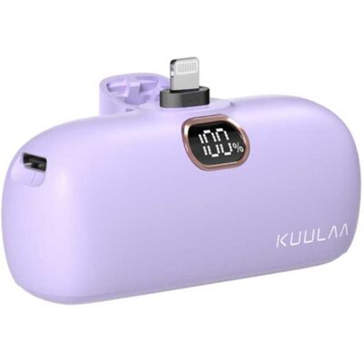 Kuulaa 5000mAh Mini Powerbank voor iPhone Lightning - QC / PD Externe Noodaccu Batterij Oplader Paars Kuulaa 5000mAh Mini Powerbank voor iPhone Lightning - QC / PD Externe Noodaccu Batterij Oplader Paars