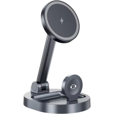 VIKEFON 3 in 1 Magnetisch Oplaadstation - Compatibel met Apple iPhone / iWatch / AirPods - Charging Dock 15W Oplader - Zwart VIKEFON 3 in 1 Magnetisch Oplaadstation - Compatibel met Apple iPhone / iWatch / AirPods - Charging Dock 15W Oplader - Zwart