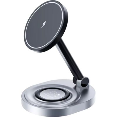 VIKEFON 2 in 1 Magnetisch Oplaadstation - Compatibel met Apple iPhone / iWatch / AirPods - Charging Dock 15W Oplader - Zwart VIKEFON 2 in 1 Magnetisch Oplaadstation - Compatibel met Apple iPhone / iWatch / AirPods - Charging Dock 15W Oplader - Zwart