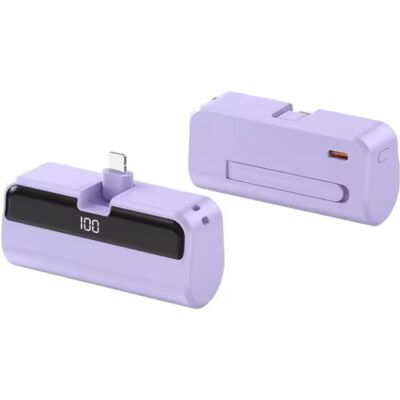 Stuff Certified® 10.000mAh Mini Capsule Powerbank voor iPhone Lightning - Noodaccu Batterij Oplader - Paars Stuff Certified® 10.000mAh Mini Capsule Powerbank voor iPhone Lightning - Noodaccu Batterij Oplader - Paars